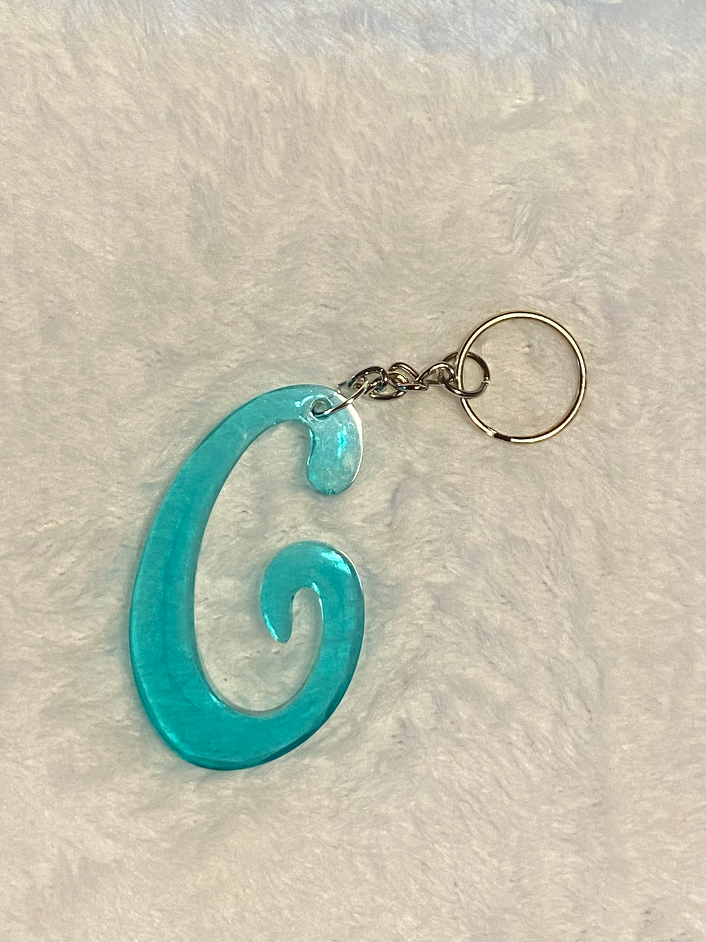 Turquoise Fancy Letter Keychains