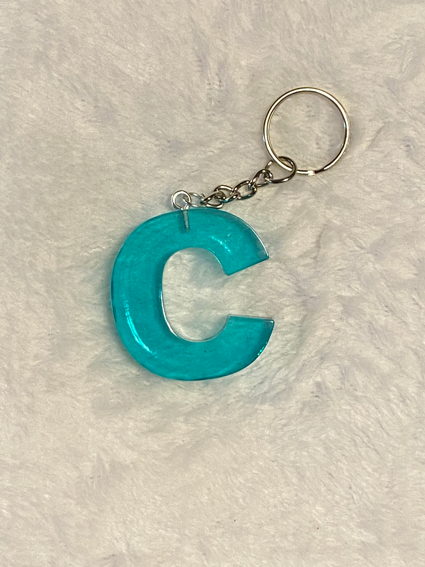 Turquoise Basic Font Letter Keychains