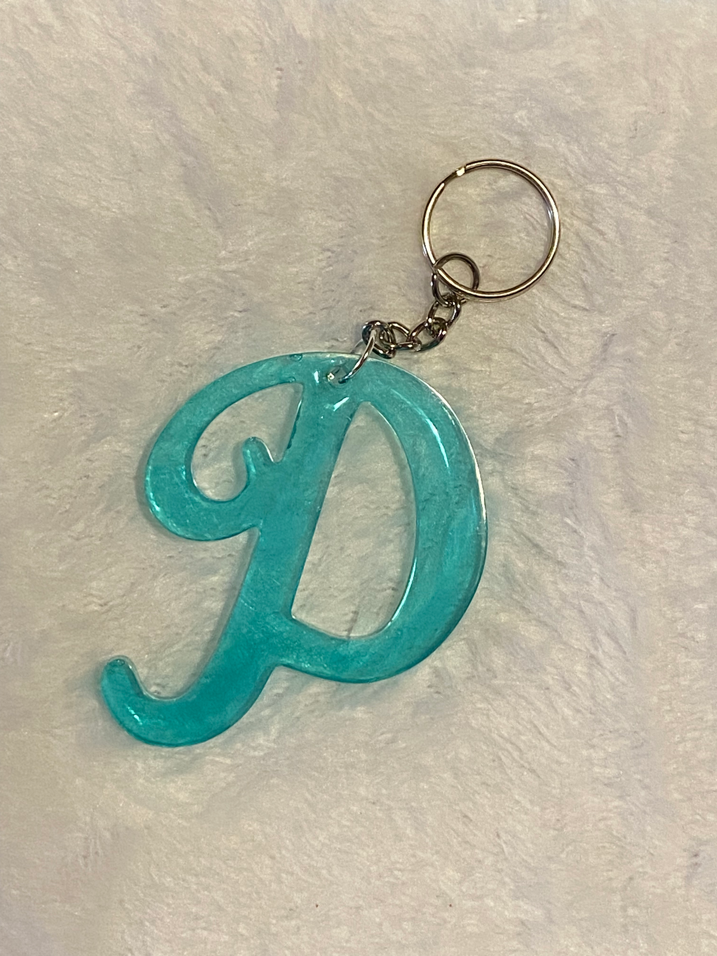 Turquoise Fancy Letter Keychains