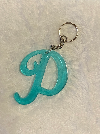 Turquoise Fancy Letter Keychains