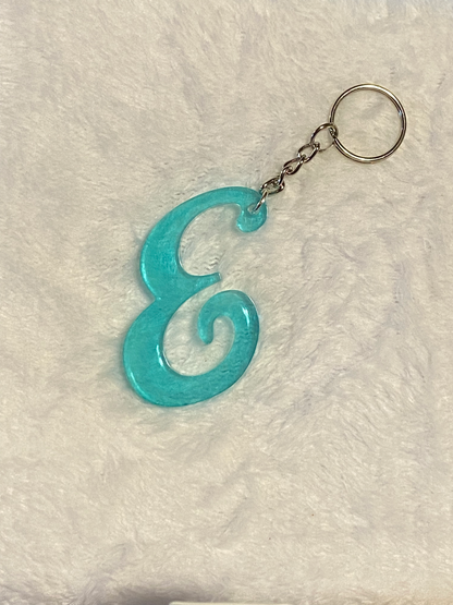 Turquoise Fancy Letter Keychains