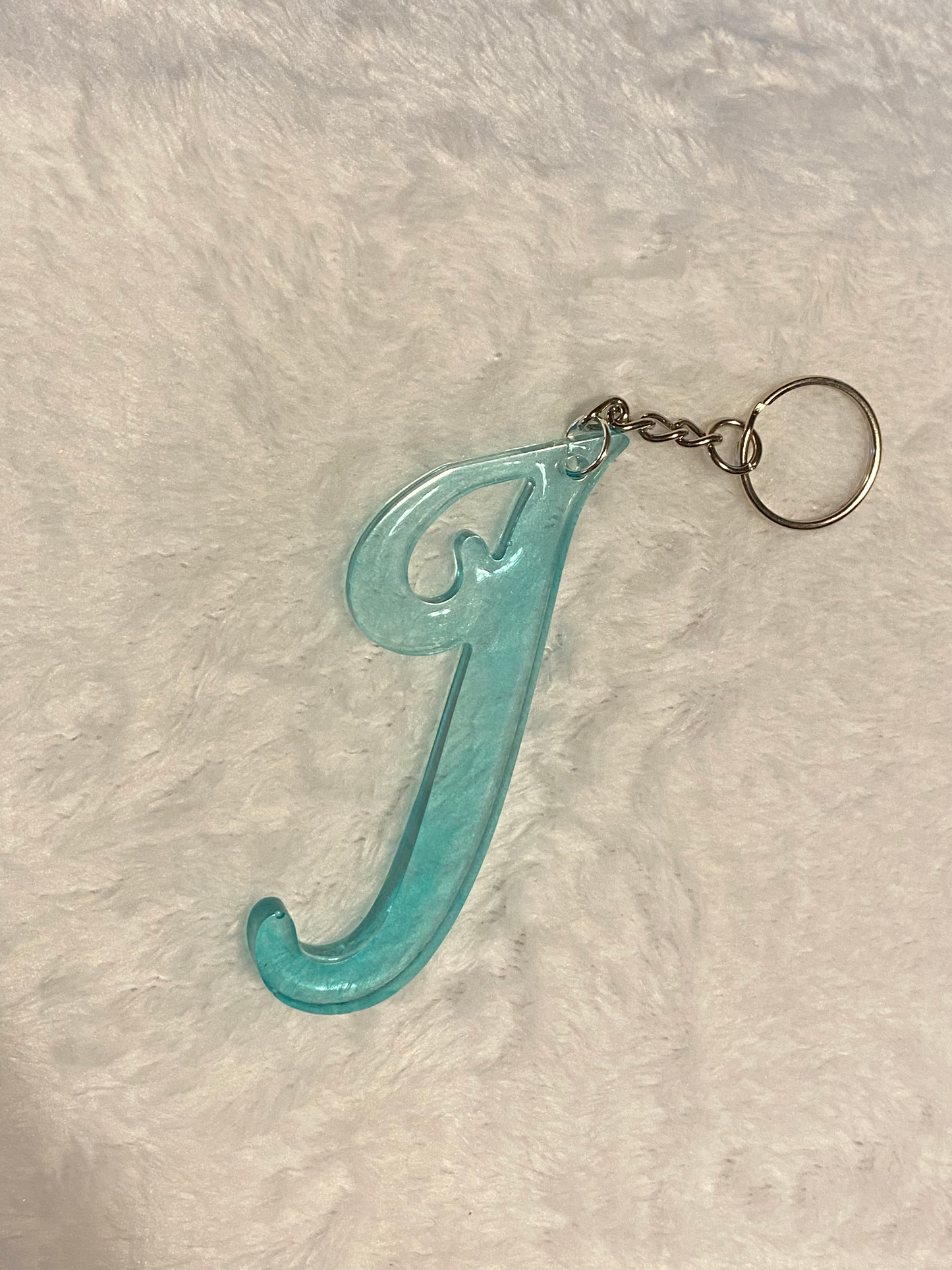 Turquoise Fancy Letter Keychains