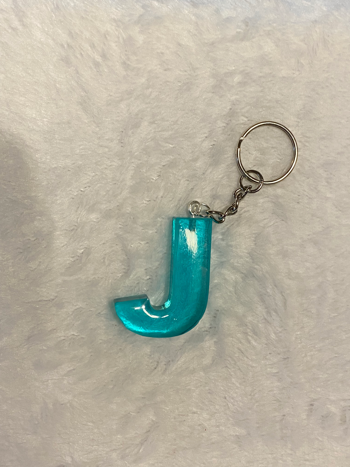 Turquoise Basic Font Letter Keychains