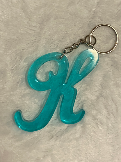Turquoise Fancy Letter Keychains