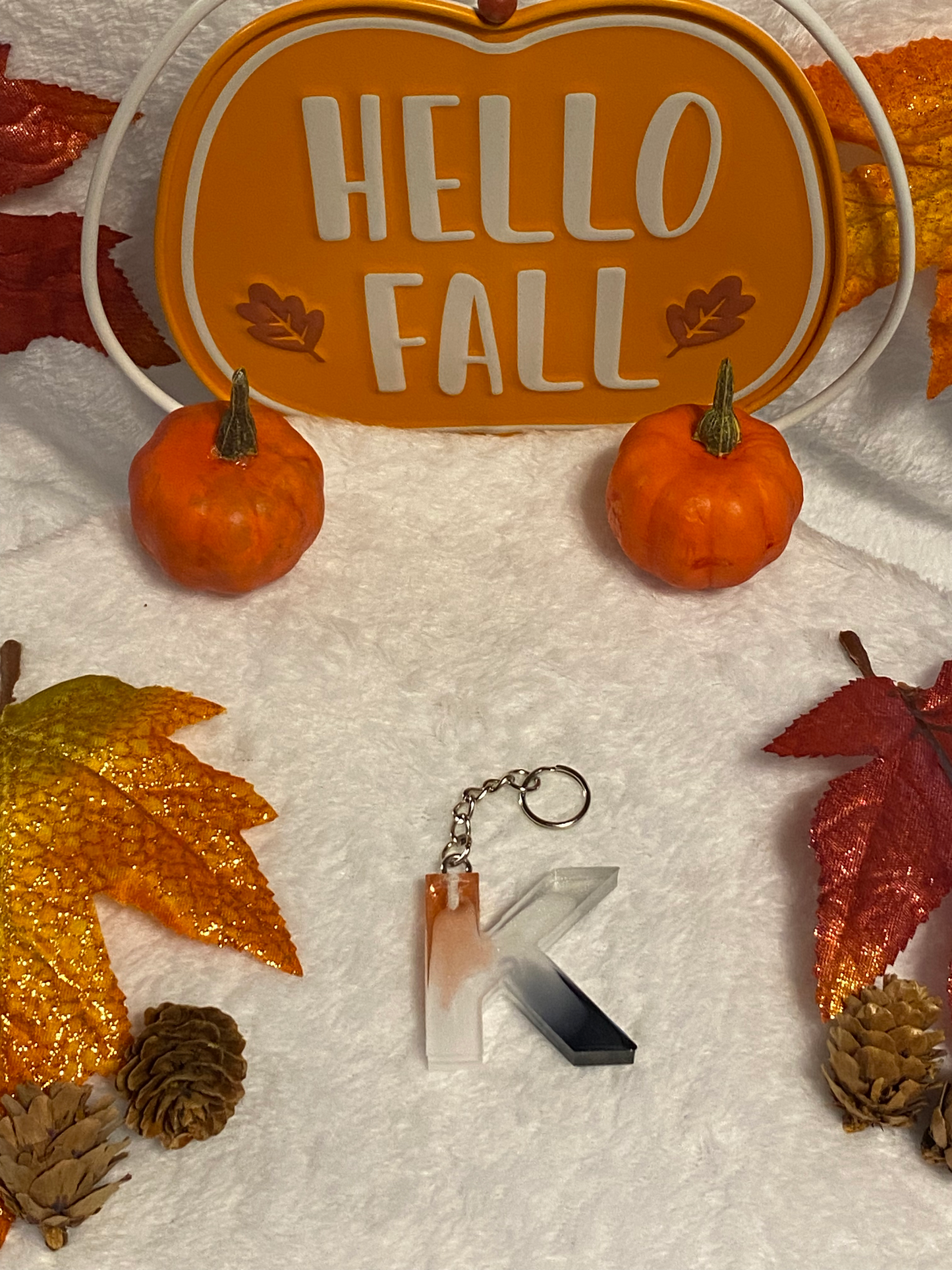 Multicolored Basic Font Letter Keychains