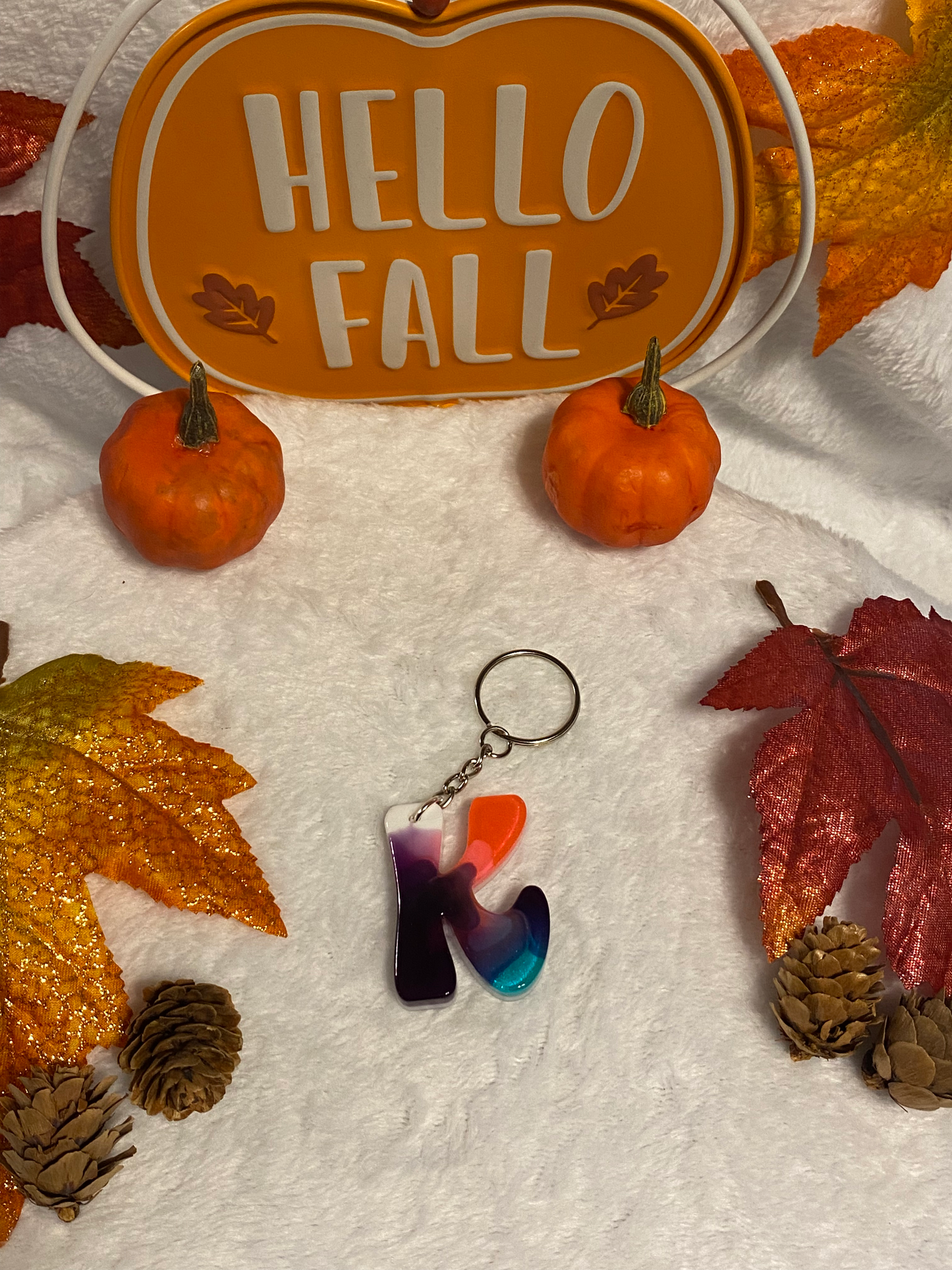 Multicolored Hippy Style Letter Keychains