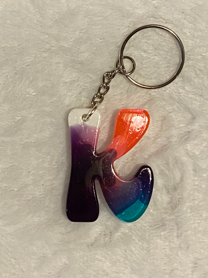 Multicolored Hippy Style Letter Keychains