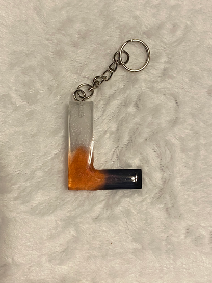 Multicolored Basic Font Letter Keychains