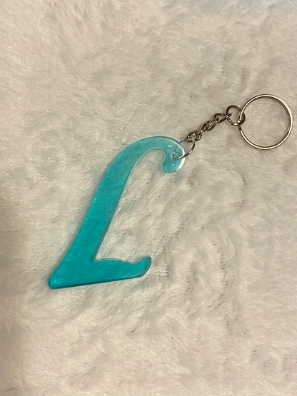 Turquoise Fancy Letter Keychains