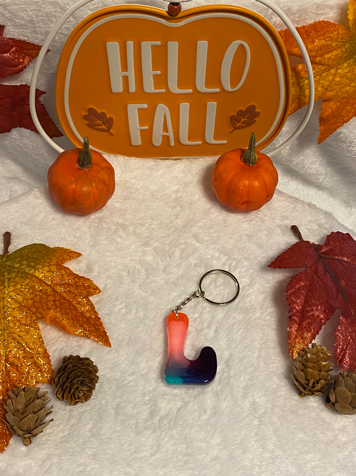 Multicolored Hippy Style Letter Keychains