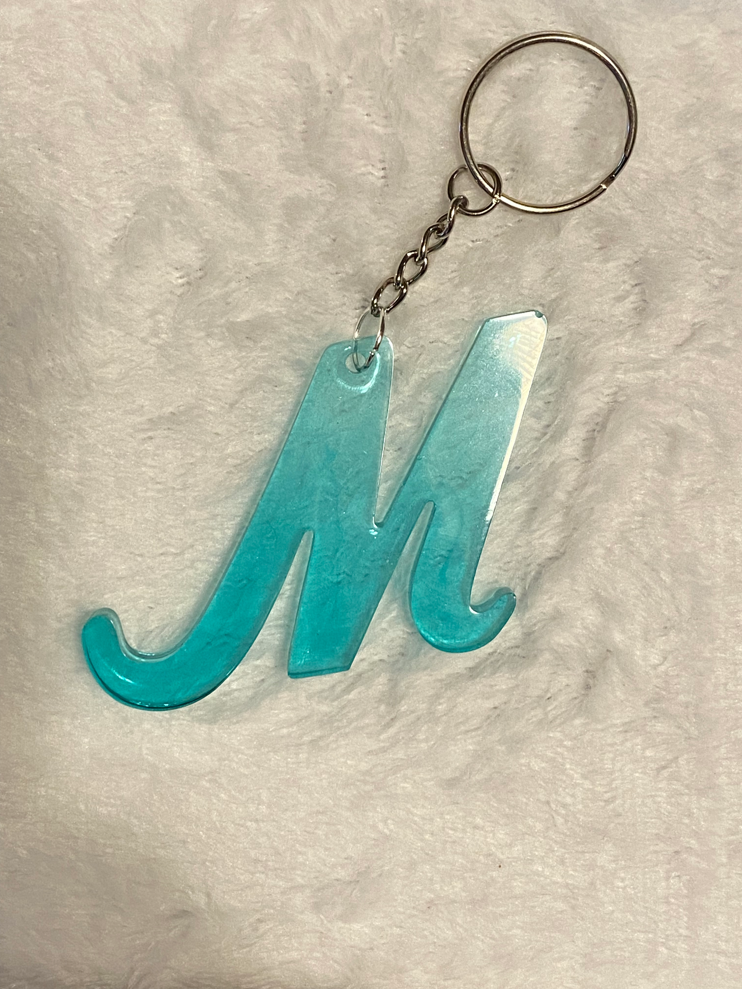 Turquoise Fancy Letter Keychains