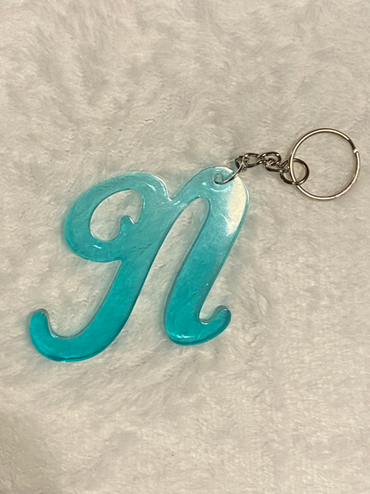 Turquoise Fancy Letter Keychains