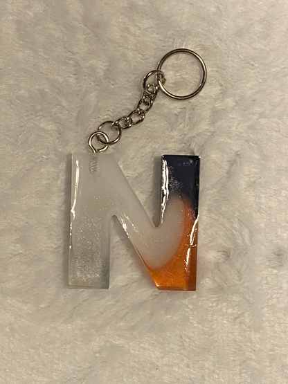 Multicolored Basic Font Letter Keychains