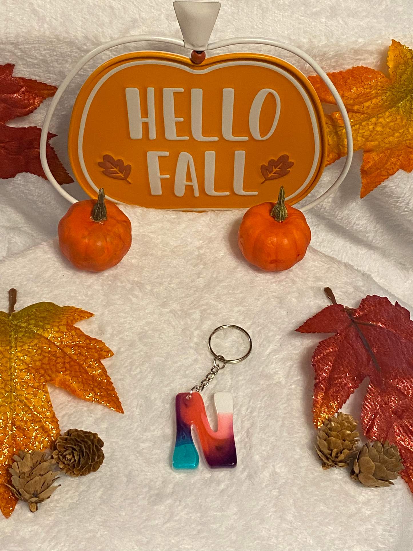 Multicolored Hippy Style Letter Keychains