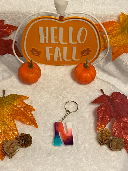 Multicolored Hippy Style Letter Keychains