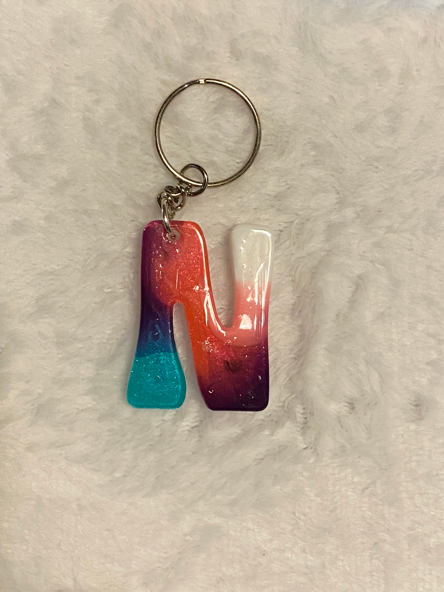 Multicolored Hippy Style Letter Keychains