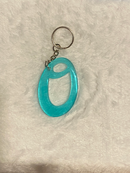 Turquoise Fancy Letter Keychains