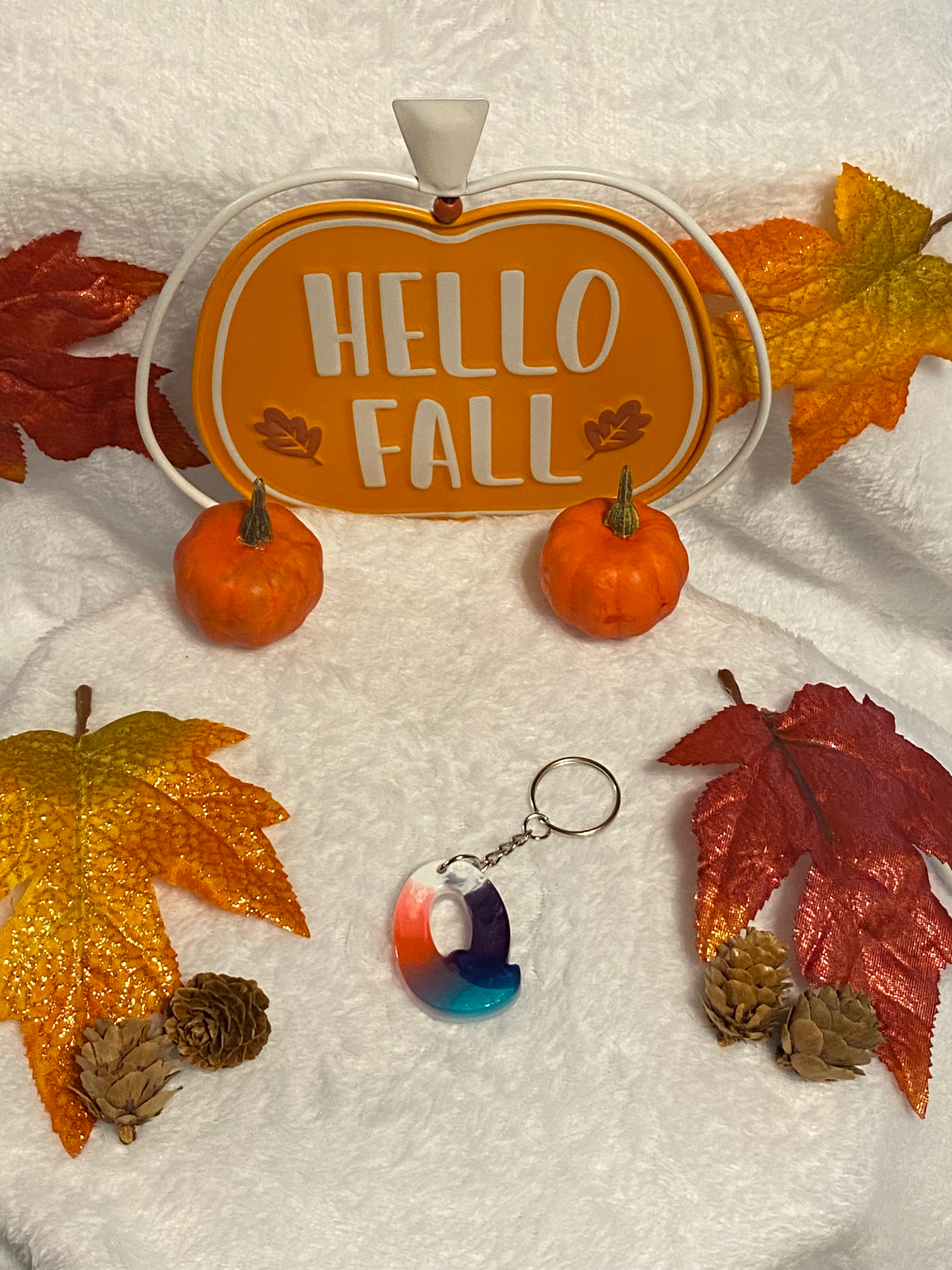 Multicolored Hippy Style Letter Keychains