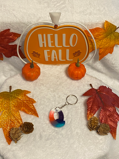 Multicolored Hippy Style Letter Keychains
