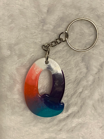 Multicolored Hippy Style Letter Keychains