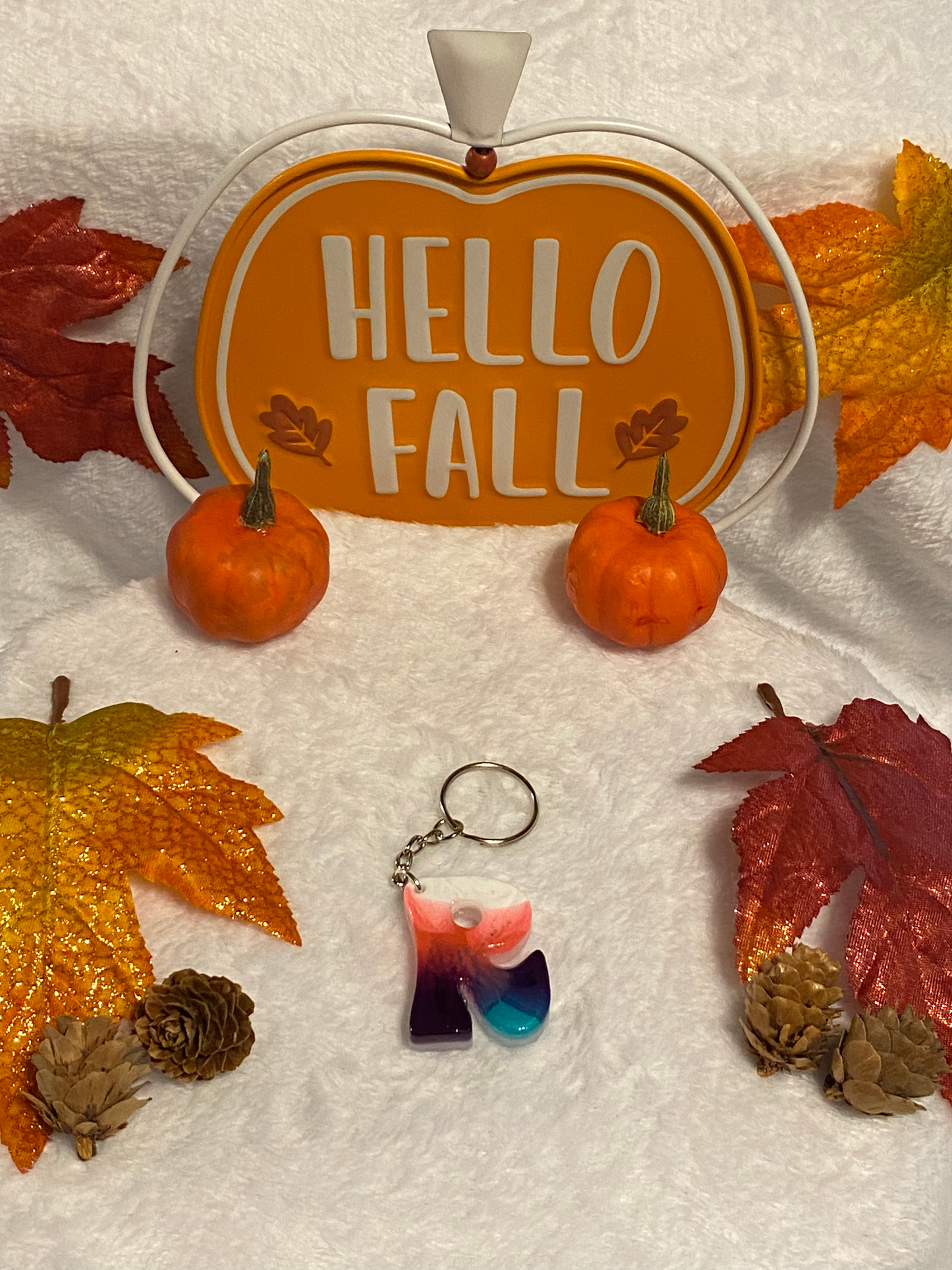 Multicolored Hippy Style Letter Keychains