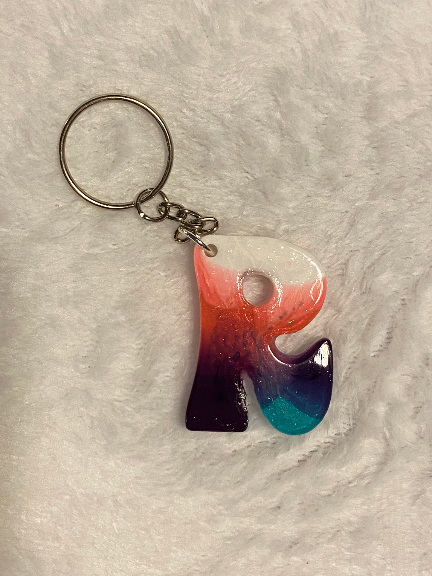Multicolored Hippy Style Letter Keychains
