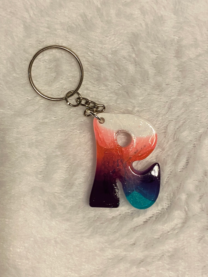 Multicolored Hippy Style Letter Keychains