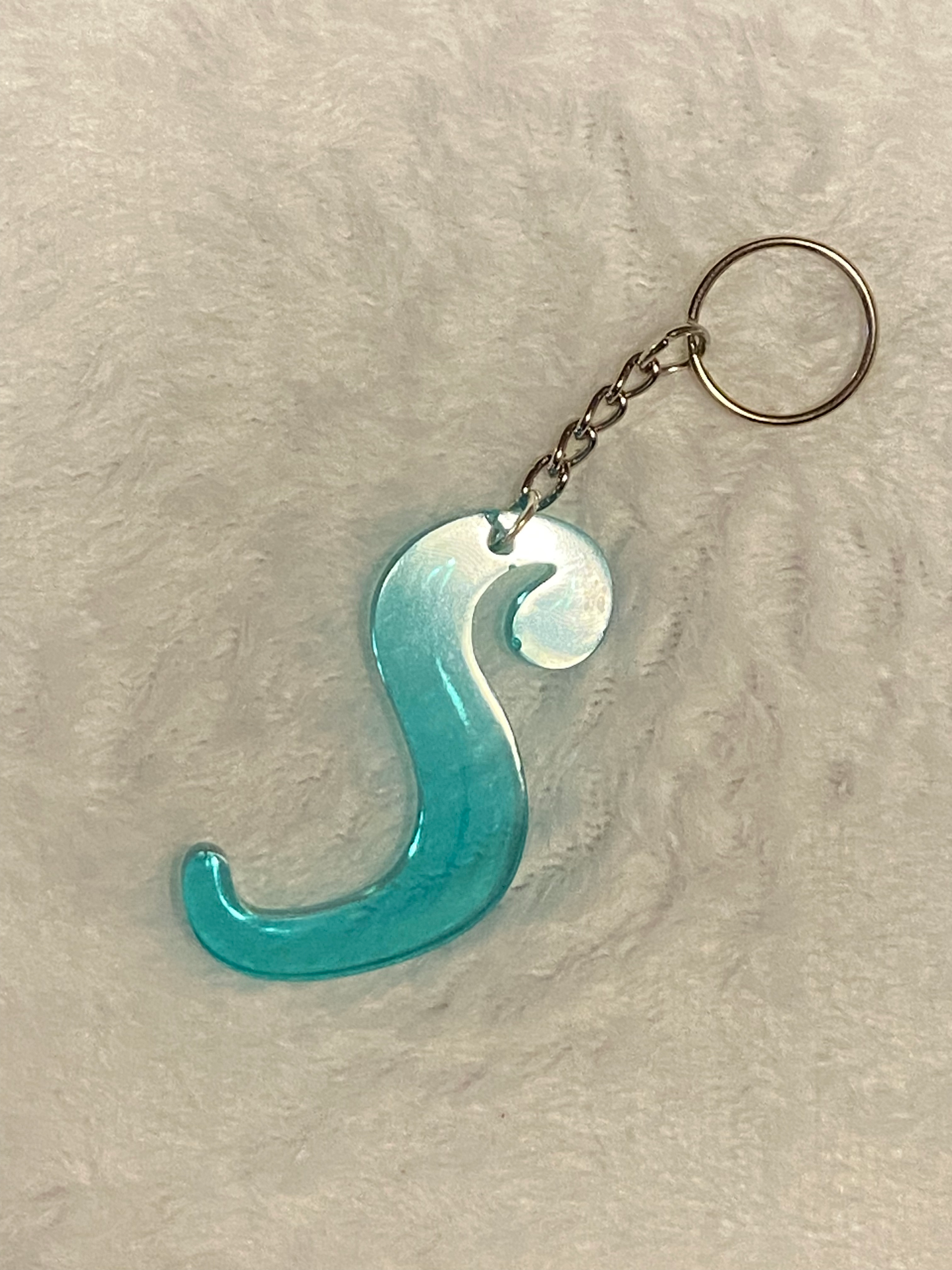Turquoise Fancy Letter Keychains