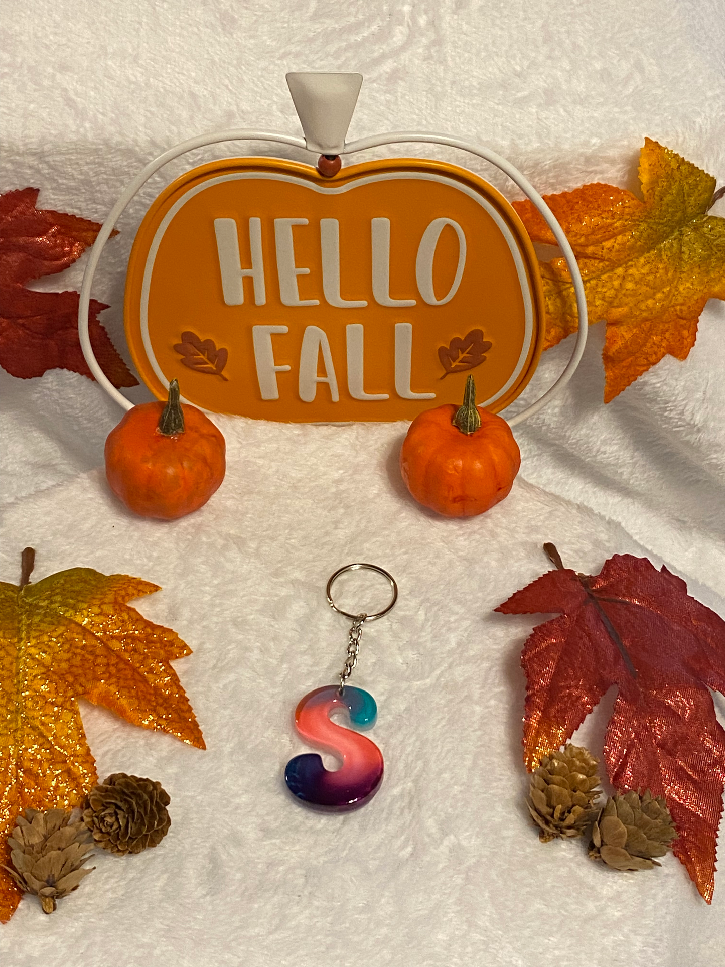 Multicolored Hippy Style Letter Keychains