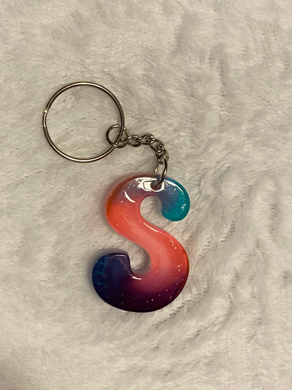 Multicolored Hippy Style Letter Keychains