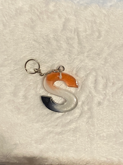 Multicolored Basic Font Letter Keychains
