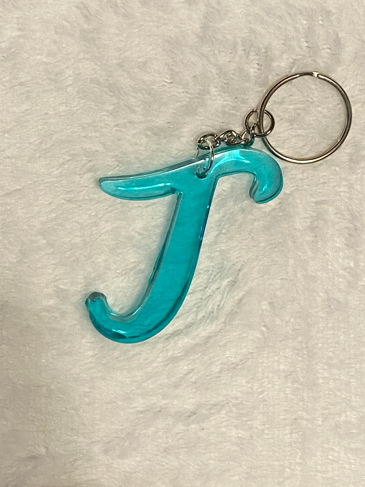 Turquoise Fancy Letter Keychains