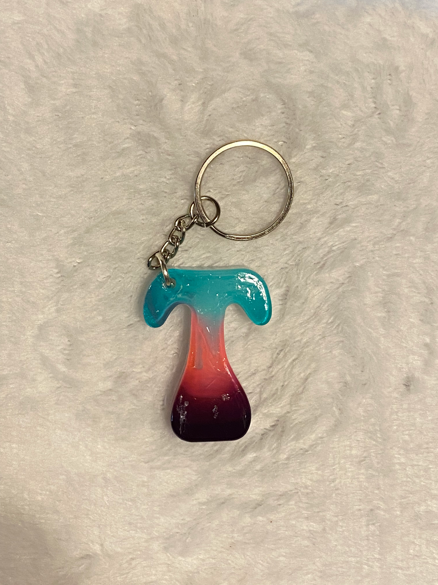 Multicolored Hippy Style Letter Keychains
