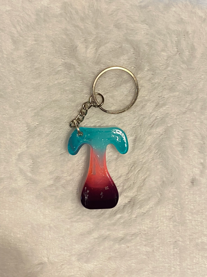 Multicolored Hippy Style Letter Keychains
