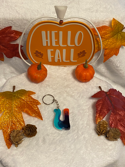 Multicolored Hippy Style Letter Keychains