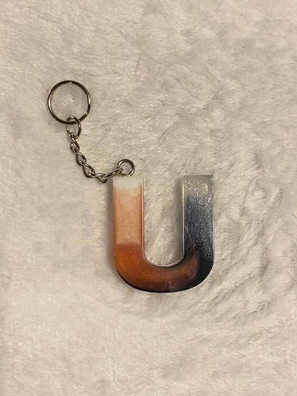 Multicolored Basic Font Letter Keychains