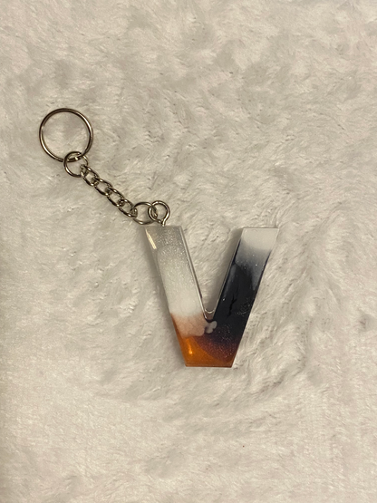 Multicolored Basic Font Letter Keychains