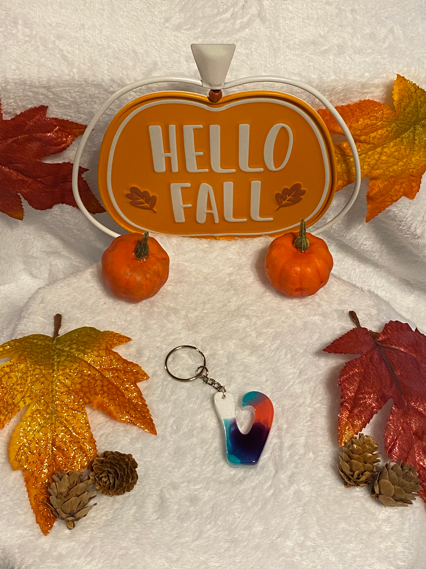 Multicolored Hippy Style Letter Keychains
