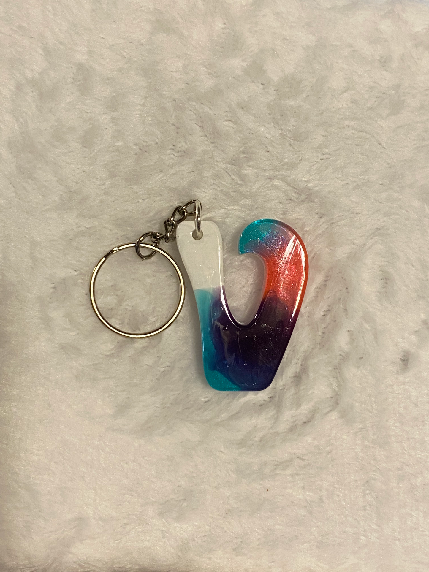 Multicolored Hippy Style Letter Keychains