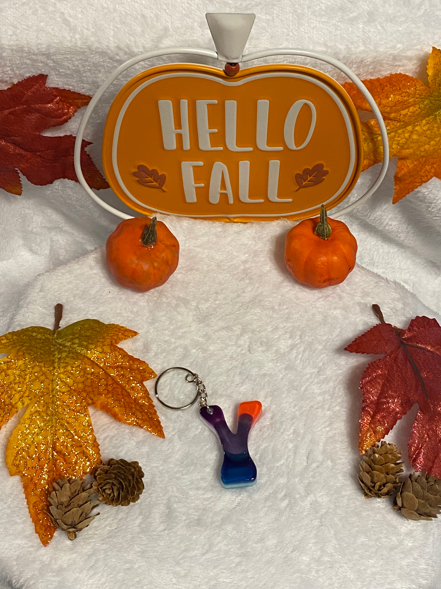 Multicolored Hippy Style Letter Keychains