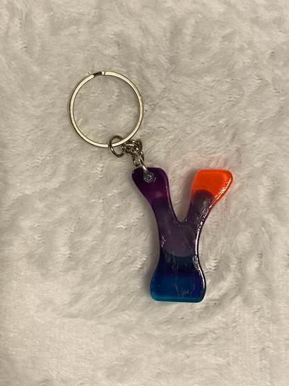 Multicolored Hippy Style Letter Keychains