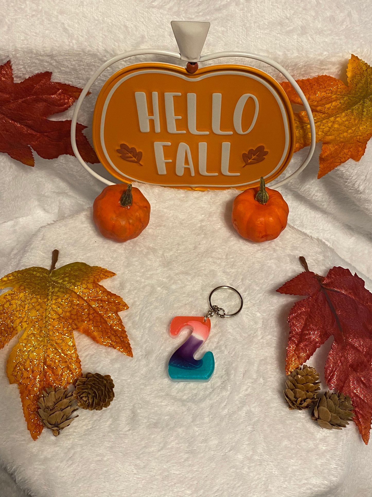 Multicolored Hippy Style Letter Keychains