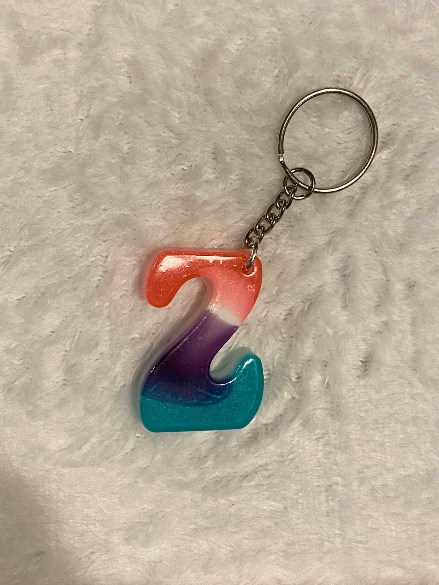 Multicolored Hippy Style Letter Keychains
