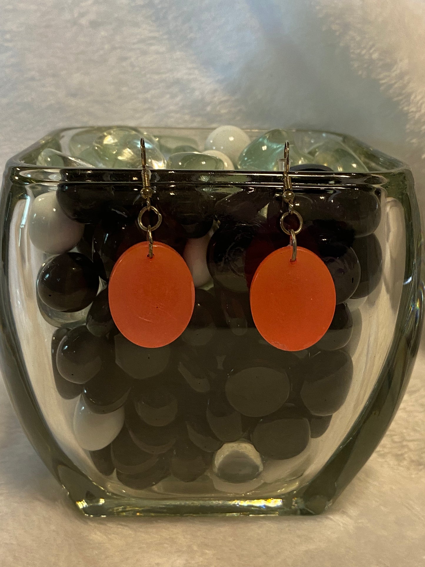 Peach/Light Pink Mini Oval Earrings