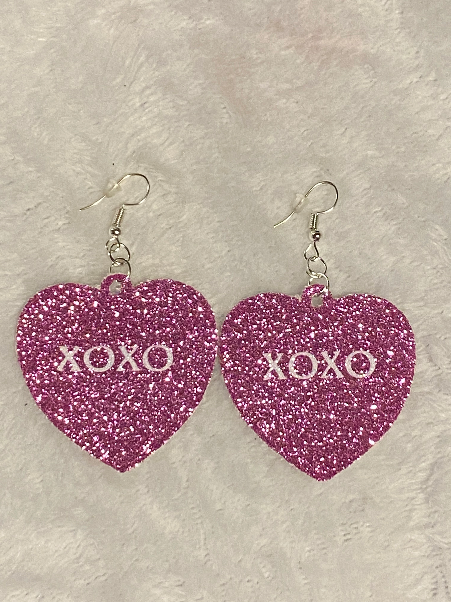 Faux Leather XOXO Heart Earrings