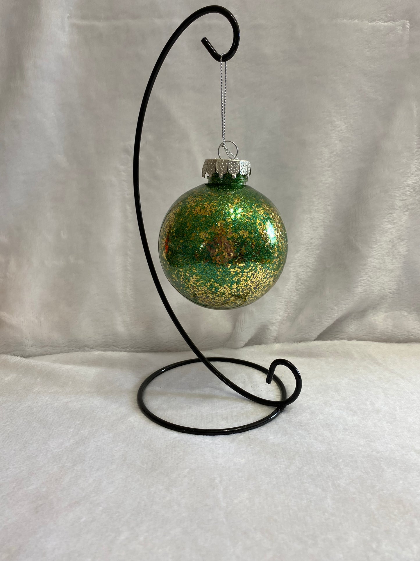 Green & Gold Glitter Christmas Ornament