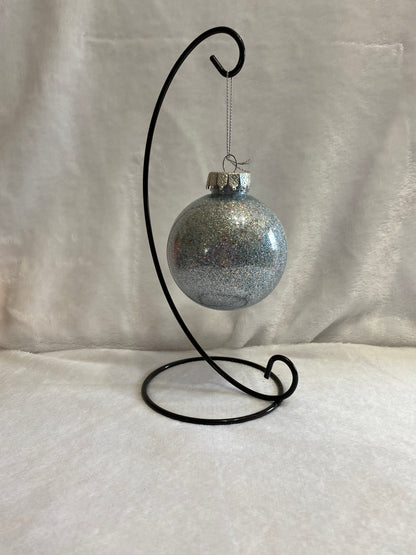 Silver Fine Glitter Christmas Ornament
