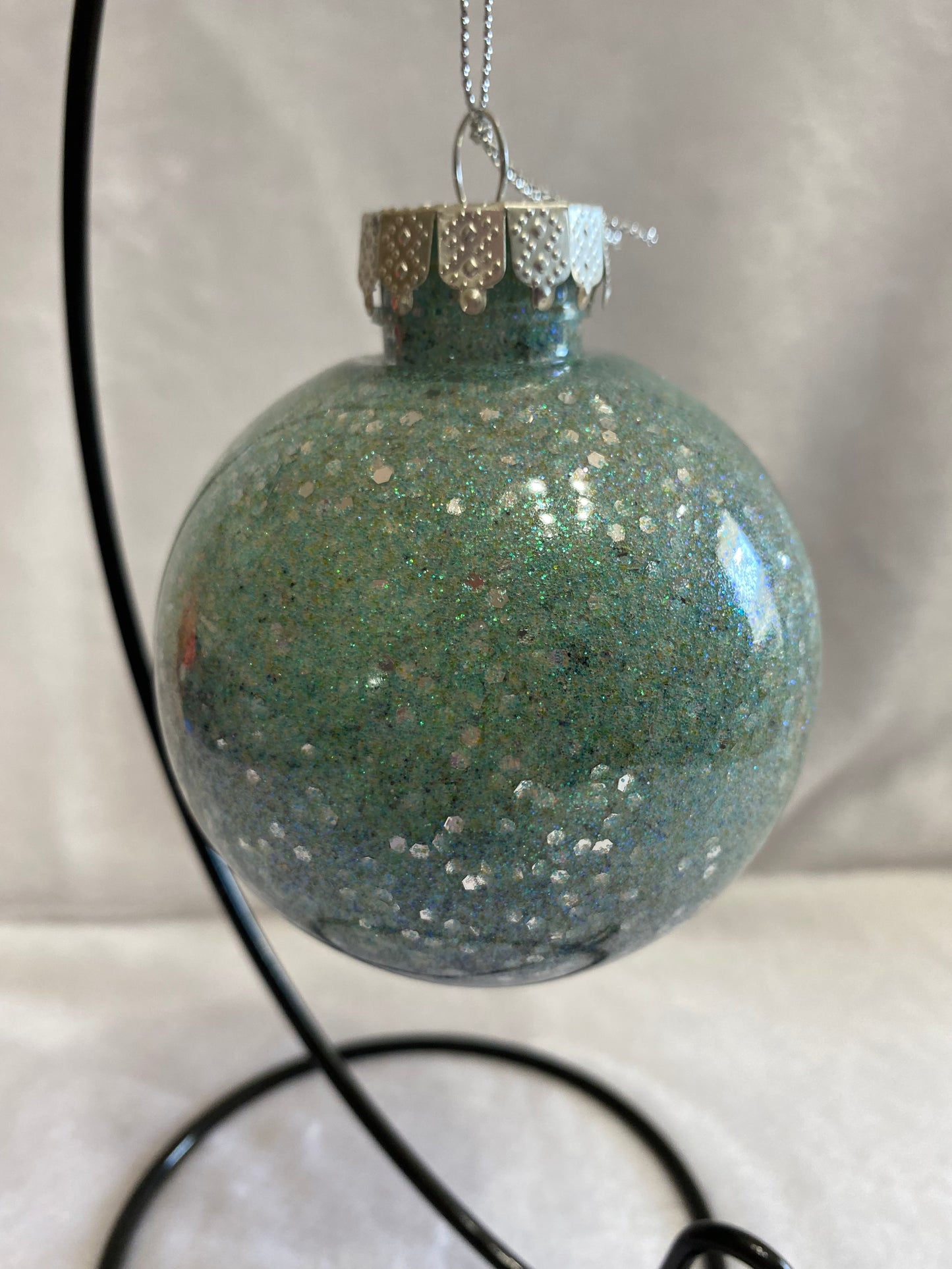 Mint Green & Chunky Glitter Christmas Ornament