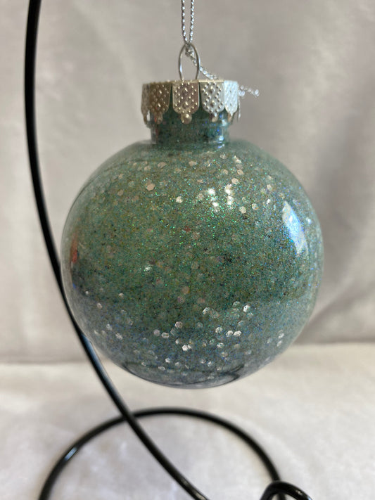 Mint Green & Chunky Glitter Christmas Ornament