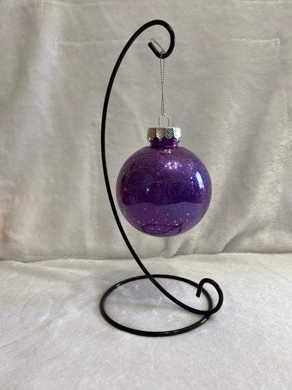 Purple Glitter Christmas Ornament